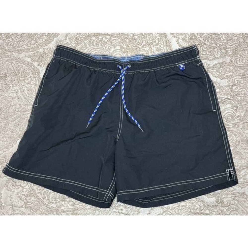 Land’s End Large 36 38 Black Lined Swim Trunks Shorts Bottoms See Pics